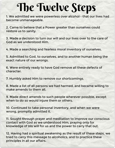 what are the 12 steps for aaa